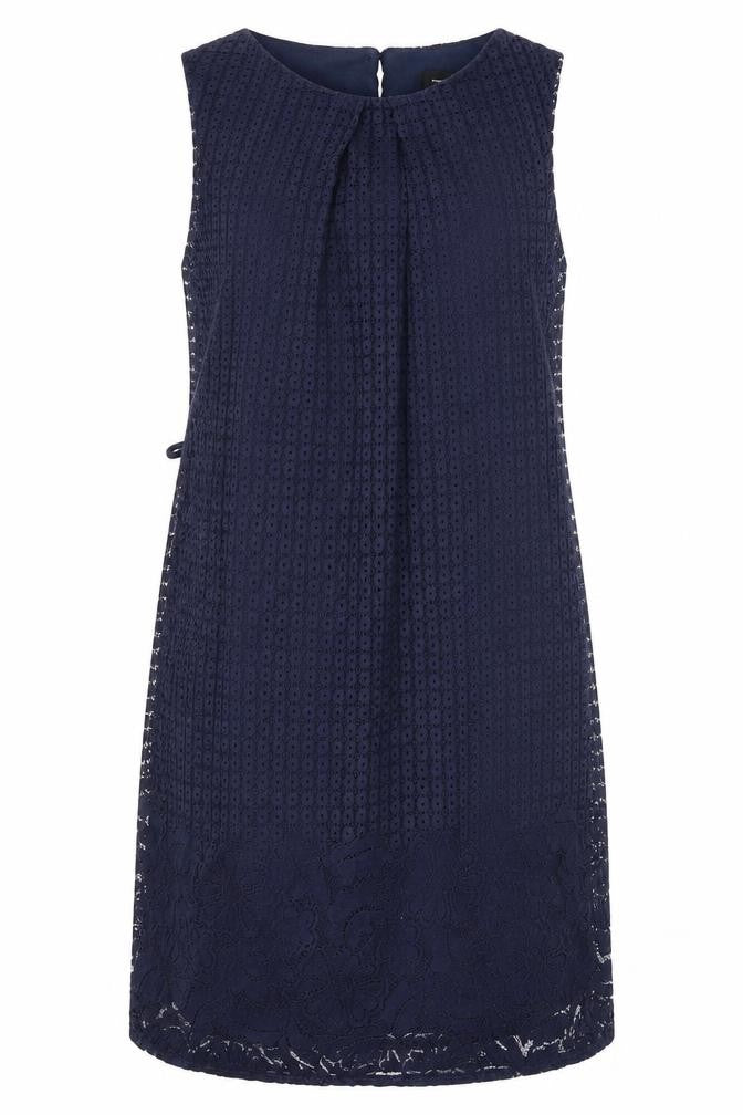 Front view of Atmosphere women’s blue floral pencil dress, size UK 10