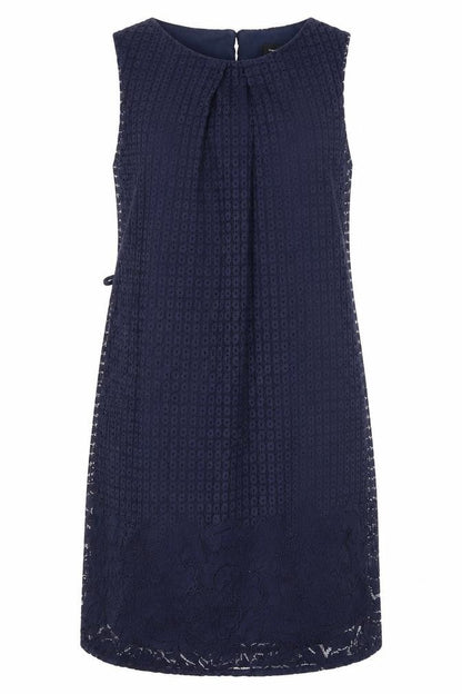 Front view of Atmosphere women’s blue floral pencil dress, size UK 10