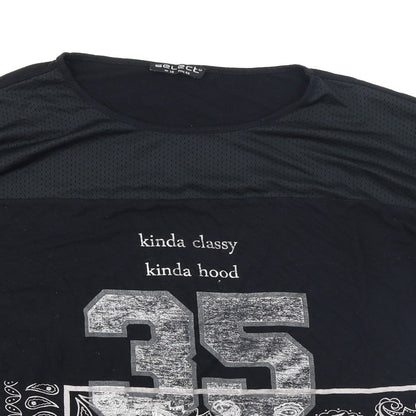 Womens UK Size 16 Select Black Basic T-Shirt