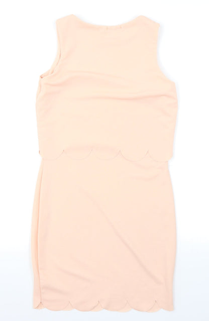 Boohoo Womens Pink   Bodycon  Size 8  - Scallop Hem