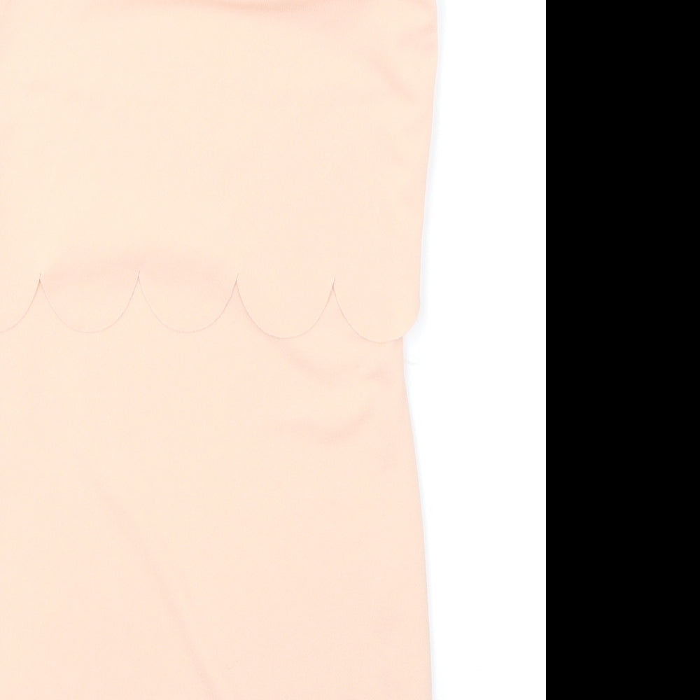 Boohoo Womens Pink   Bodycon  Size 8  - Scallop Hem