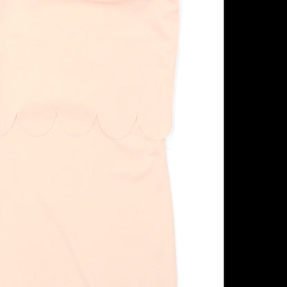 Boohoo Womens Pink   Bodycon  Size 8  - Scallop Hem