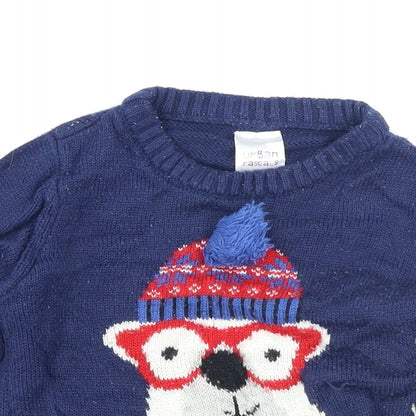 Urban Rascals Boys Blue  Knit Pullover Jumper Size 2 Years  - Polar Bear