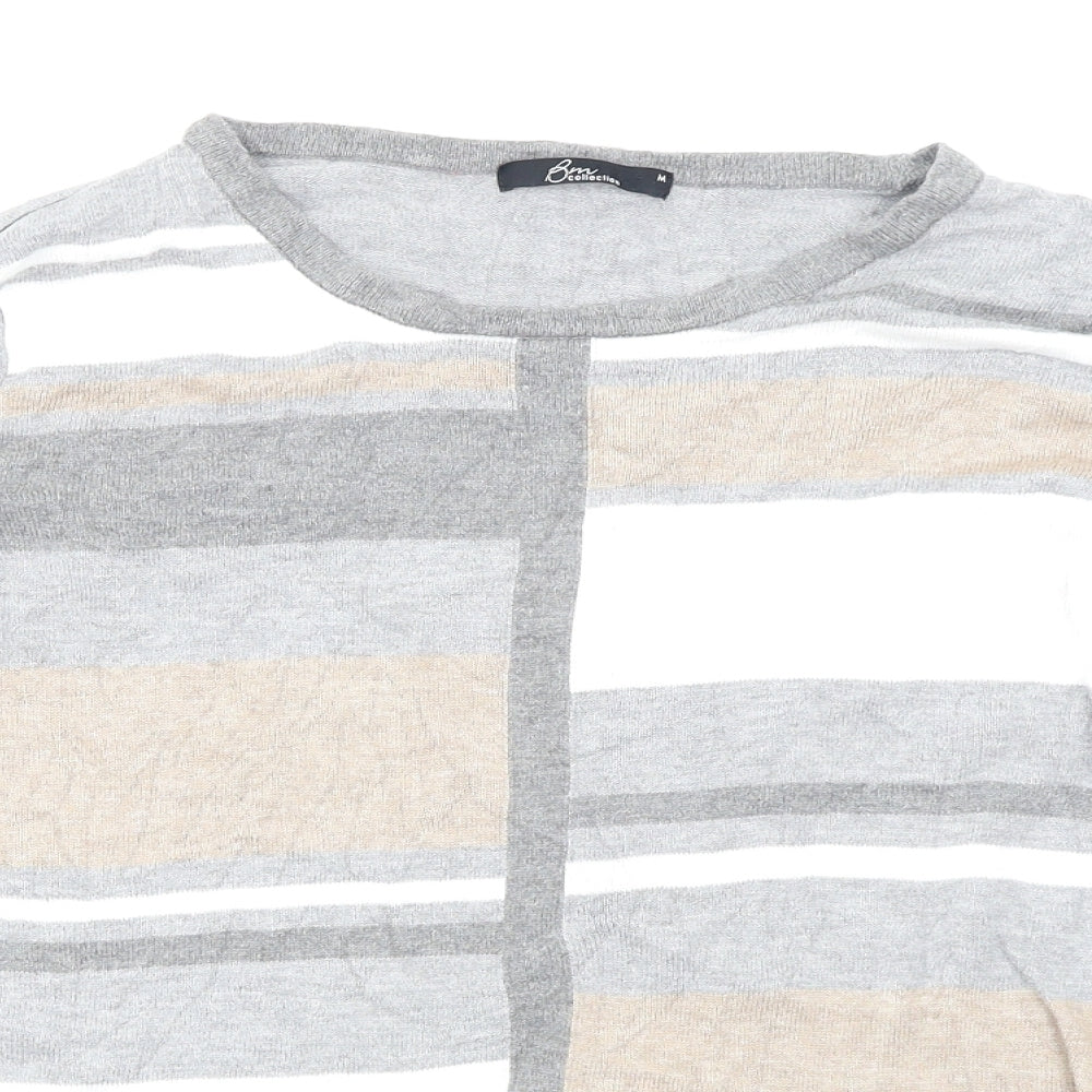 BM Collection Womens Grey   Pullover Jumper Size M