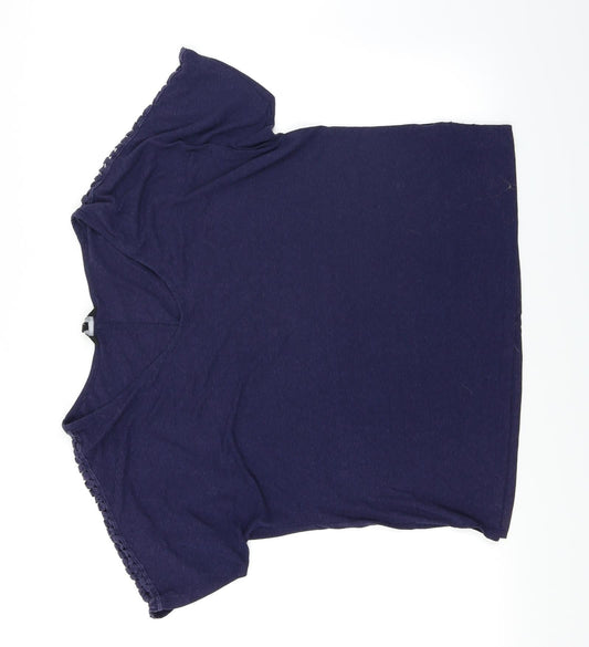Womens UK Size 14 New Look Blue Basic T-Shirt