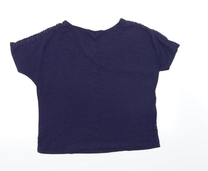 Womens UK Size 14 New Look Blue Basic T-Shirt