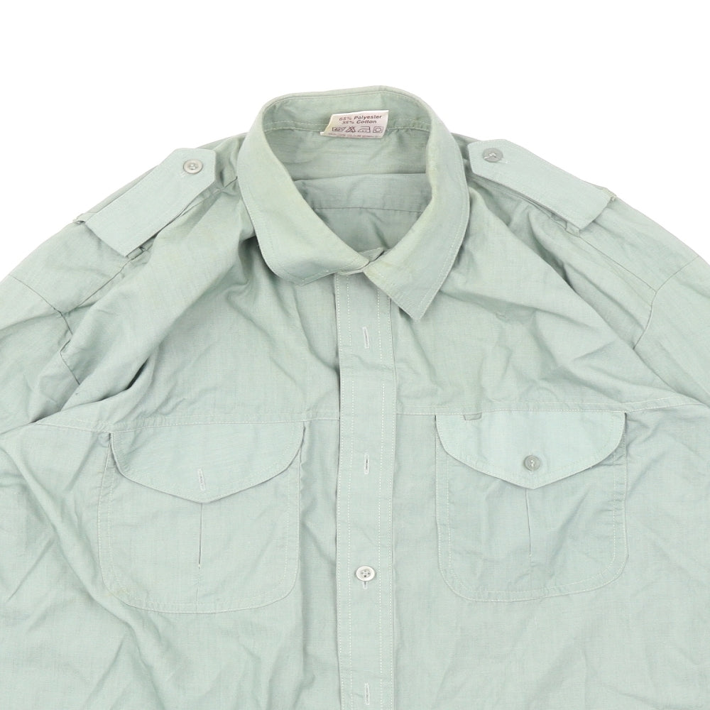 Mens UK Size L Chums Green  Button-Up Long Sleeve Casual Shirt