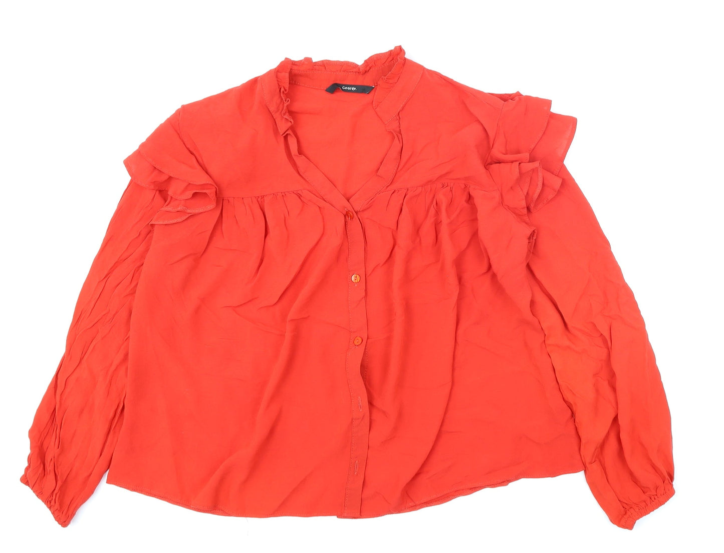 Womens UK Size 8 George Red Basic Blouse