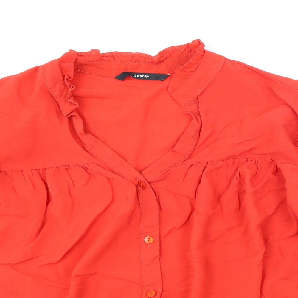 Womens UK Size 8 George Red Basic Blouse