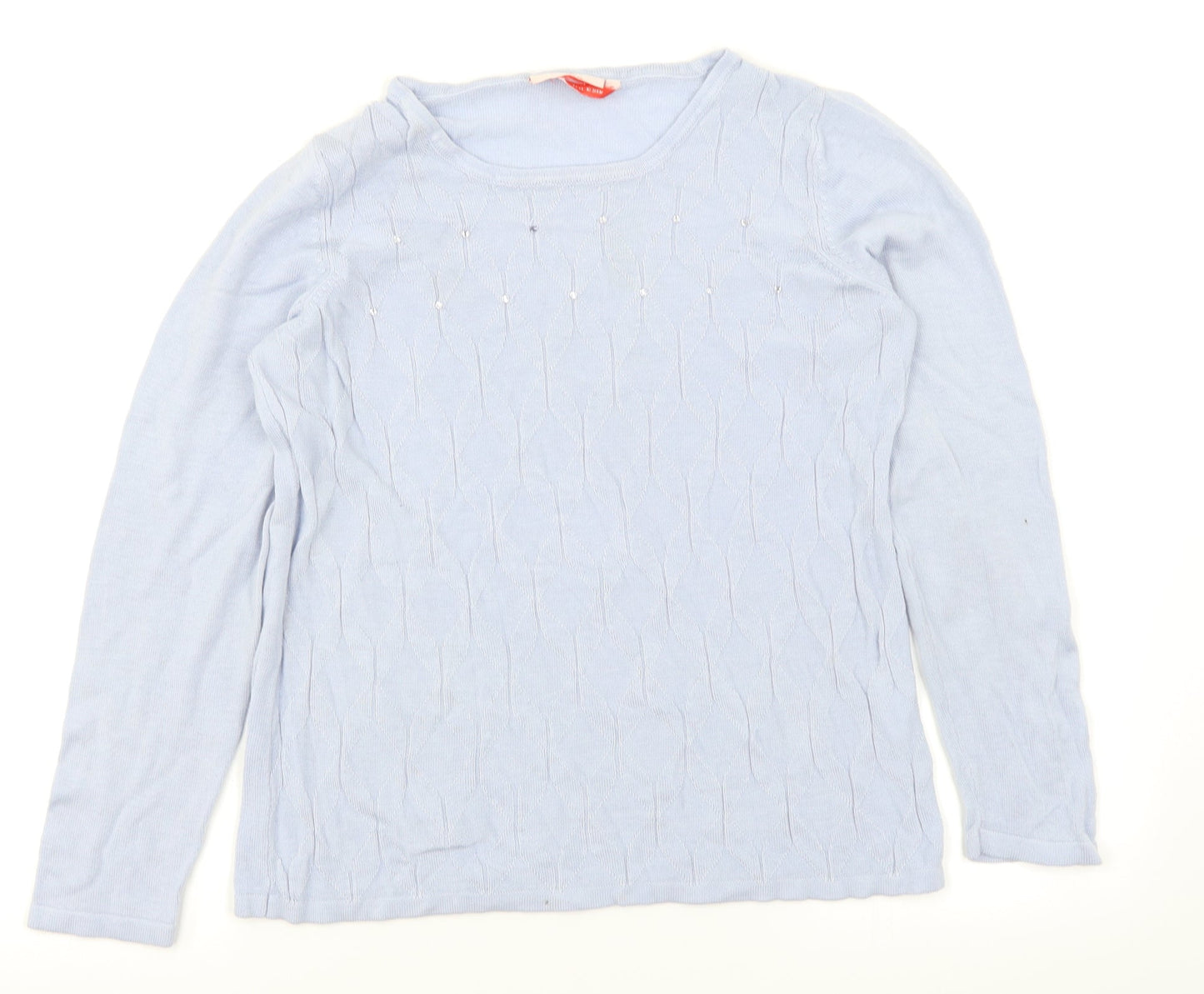 Millers Womens Blue Argyle/Diamond  Pullover Jumper Size S