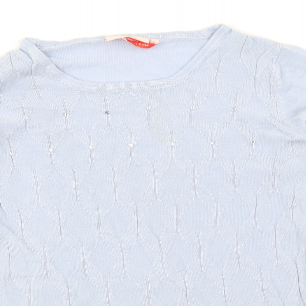 Millers Womens Blue Argyle/Diamond  Pullover Jumper Size S