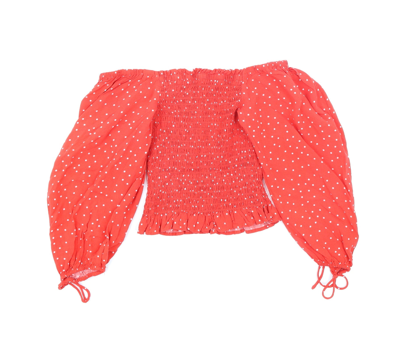 Womens UK Size 6 New Look Red Basic Blouse