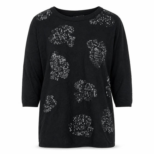 BM Collection Womens Black  Knit Pullover Jumper Size M