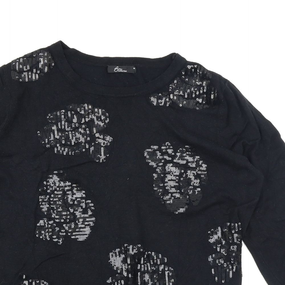 Bonmarché Womens Black Knit Pullover Jumper Size M