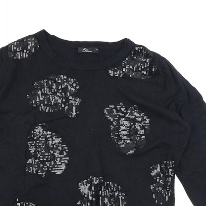 Bonmarché Womens Black Knit Pullover Jumper Size M