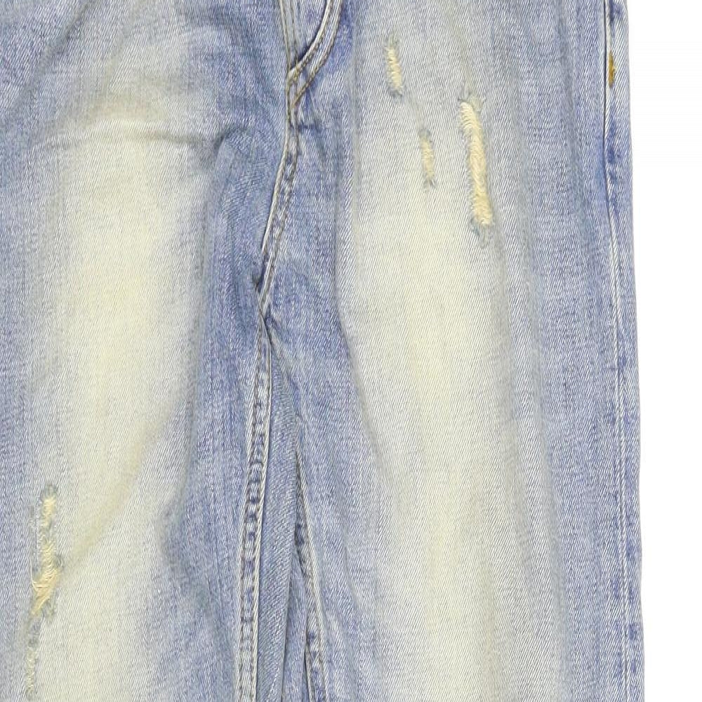 Mens UK Size 32 in River Island Regular Fit Straight Blue Jeans