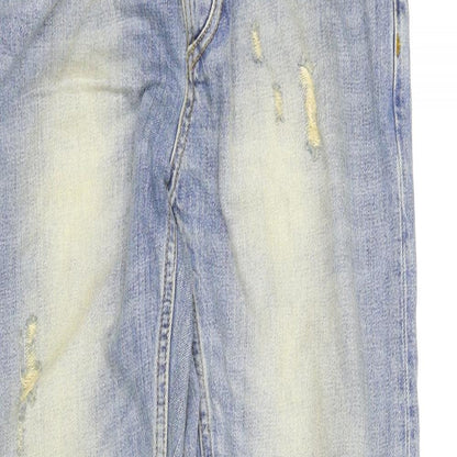 Mens UK Size 32 in River Island Regular Fit Straight Blue Jeans