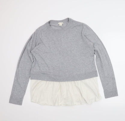 Womens UK Size L H&M Grey Basic Blouse
