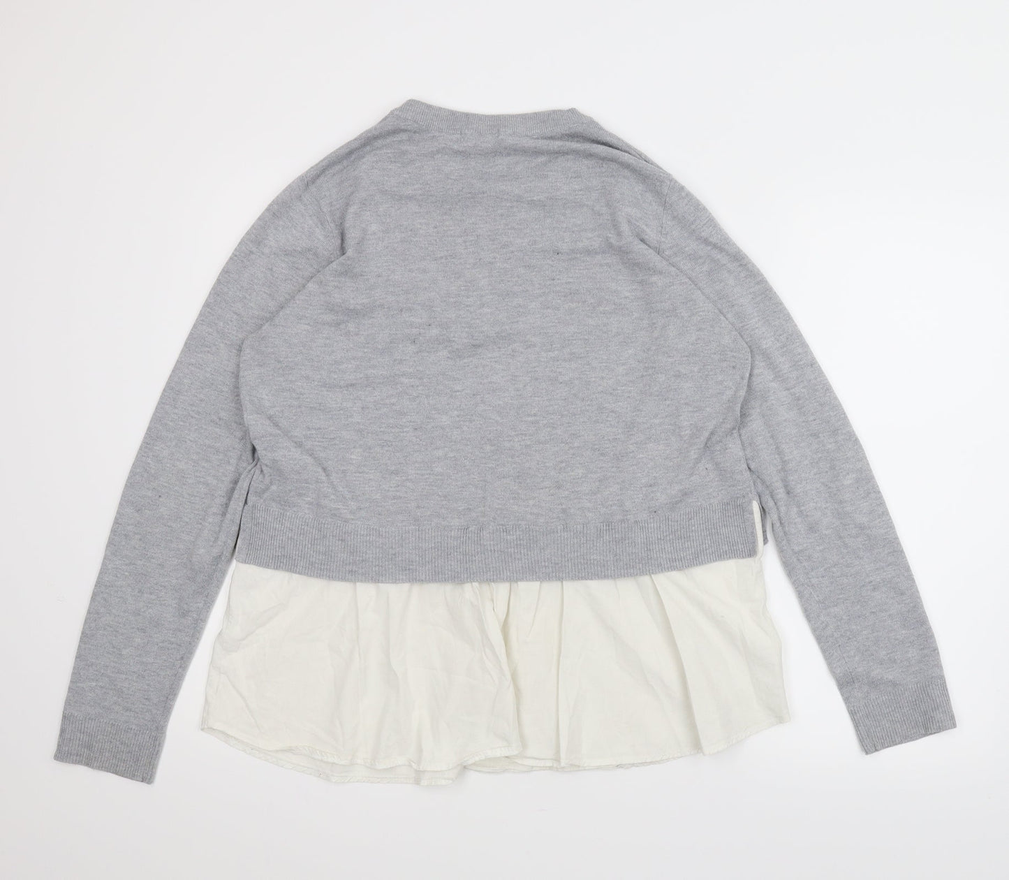 Womens UK Size L H&M Grey Basic Blouse