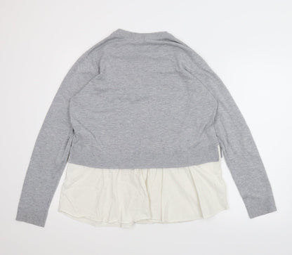 Womens UK Size L H&M Grey Basic Blouse
