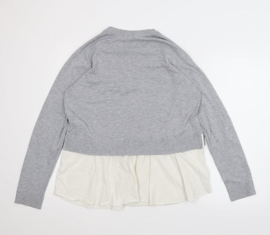 Womens UK Size L H&M Grey Basic Blouse