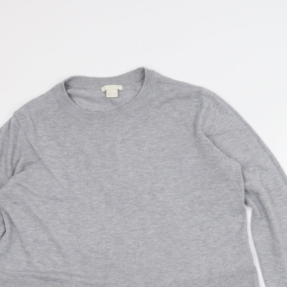 Womens UK Size L H&M Grey Basic Blouse