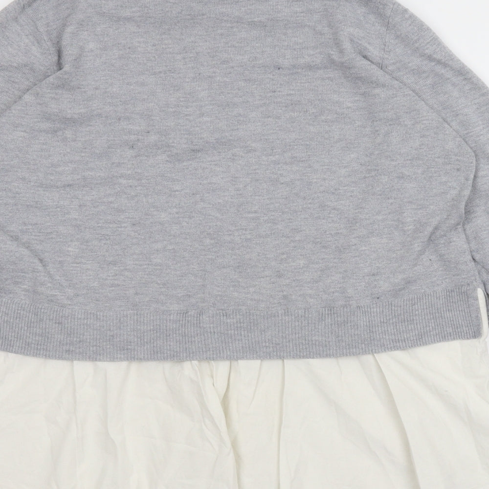 Womens UK Size L H&M Grey Basic Blouse