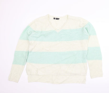 Bodyflirt Womens Green Striped  Pullover Jumper Size M