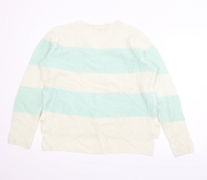 Bodyflirt Womens Green Striped  Pullover Jumper Size M