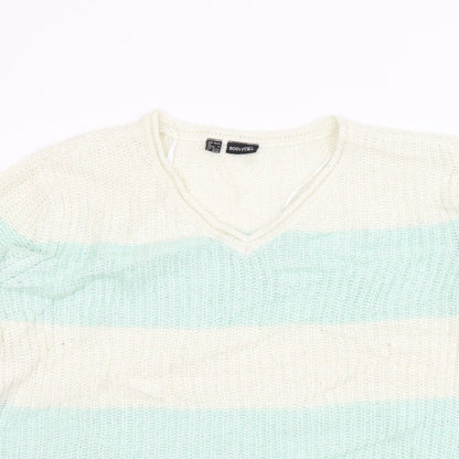 Bodyflirt Womens Green Striped  Pullover Jumper Size M