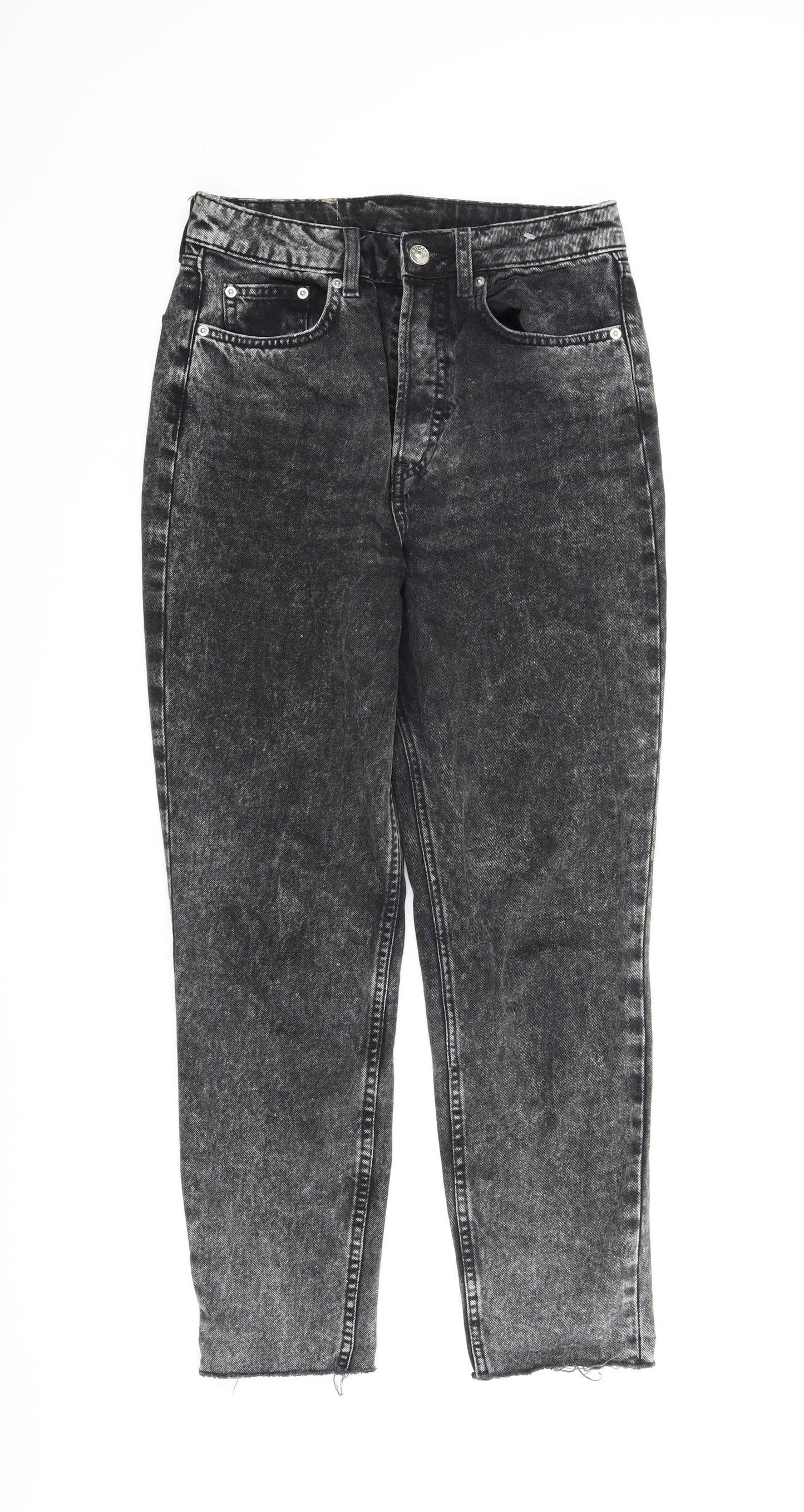 Womens UK Size 8 Divided Regular Fit Tapered Black Jeans