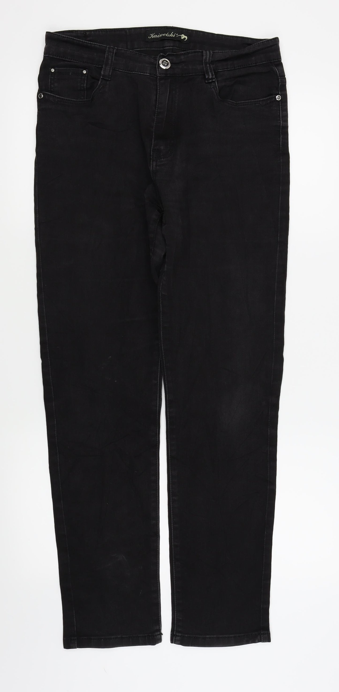 kaiweishi Womens Black   Straight Jeans Size 31 L29 in
