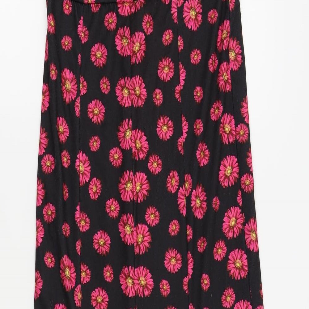 nastygal Womens Black Floral  Fit & Flare  Size 6