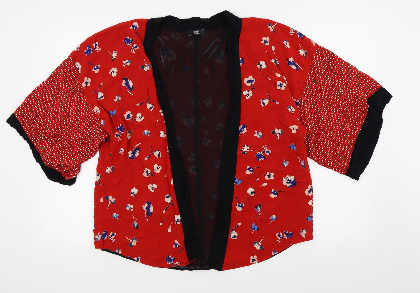 F&F Womens Red Floral  Cardigan Jumper Size 6
