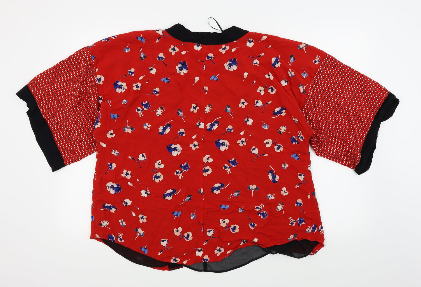 F&F Womens Red Floral  Cardigan Jumper Size 6