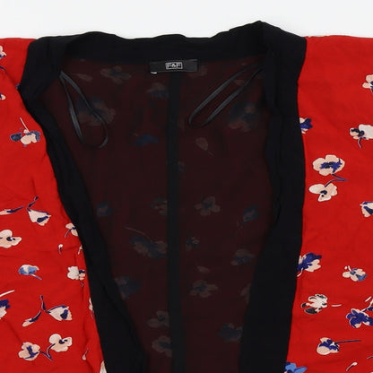 F&F Womens Red Floral  Cardigan Jumper Size 6
