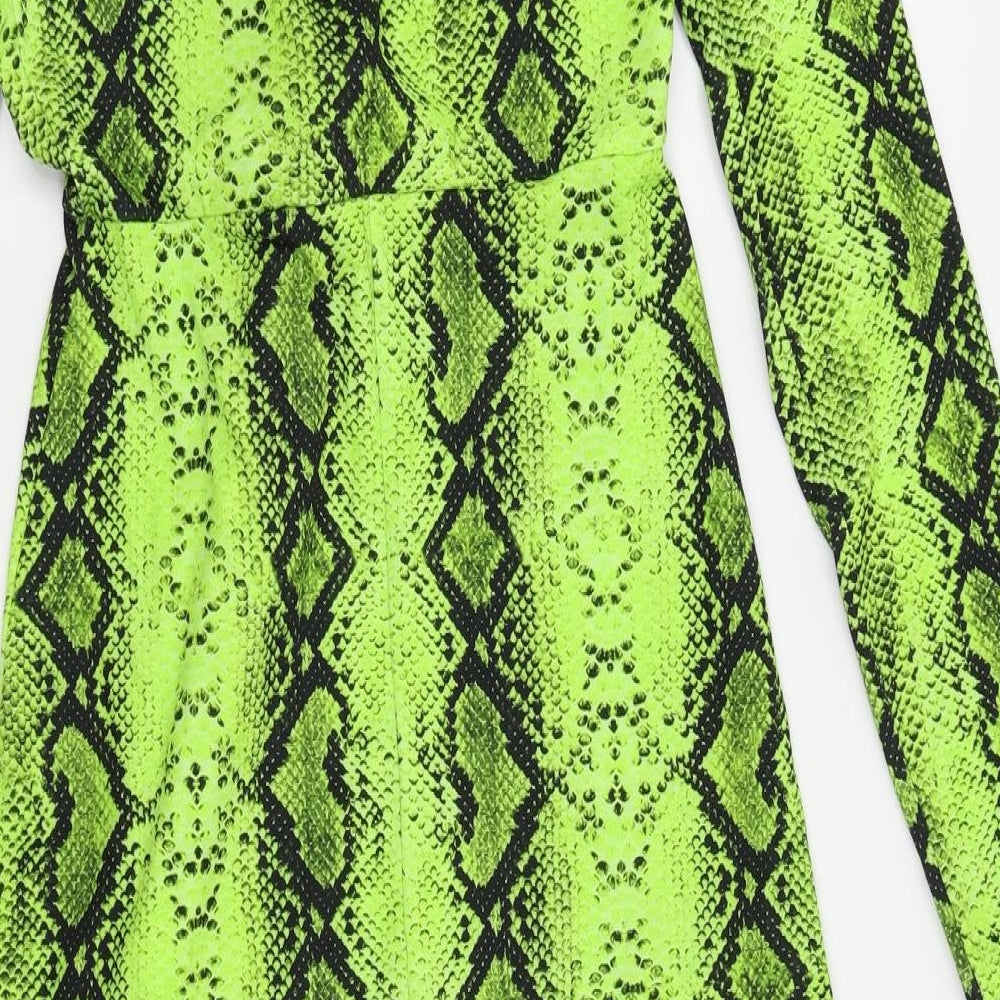 ASOS Womens Green Geometric  Fit & Flare  Size 4