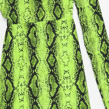 ASOS Womens Green Geometric  Fit & Flare  Size 4
