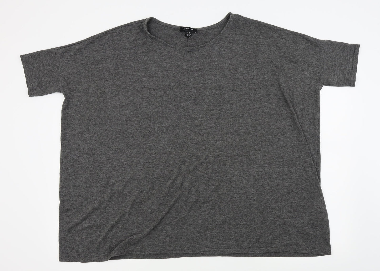 Womens UK Size 16 New Look Grey Basic T-Shirt