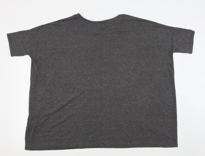 Womens UK Size 16 New Look Grey Basic T-Shirt