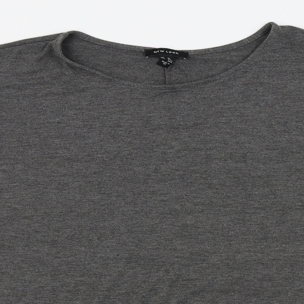 Womens UK Size 16 New Look Grey Basic T-Shirt