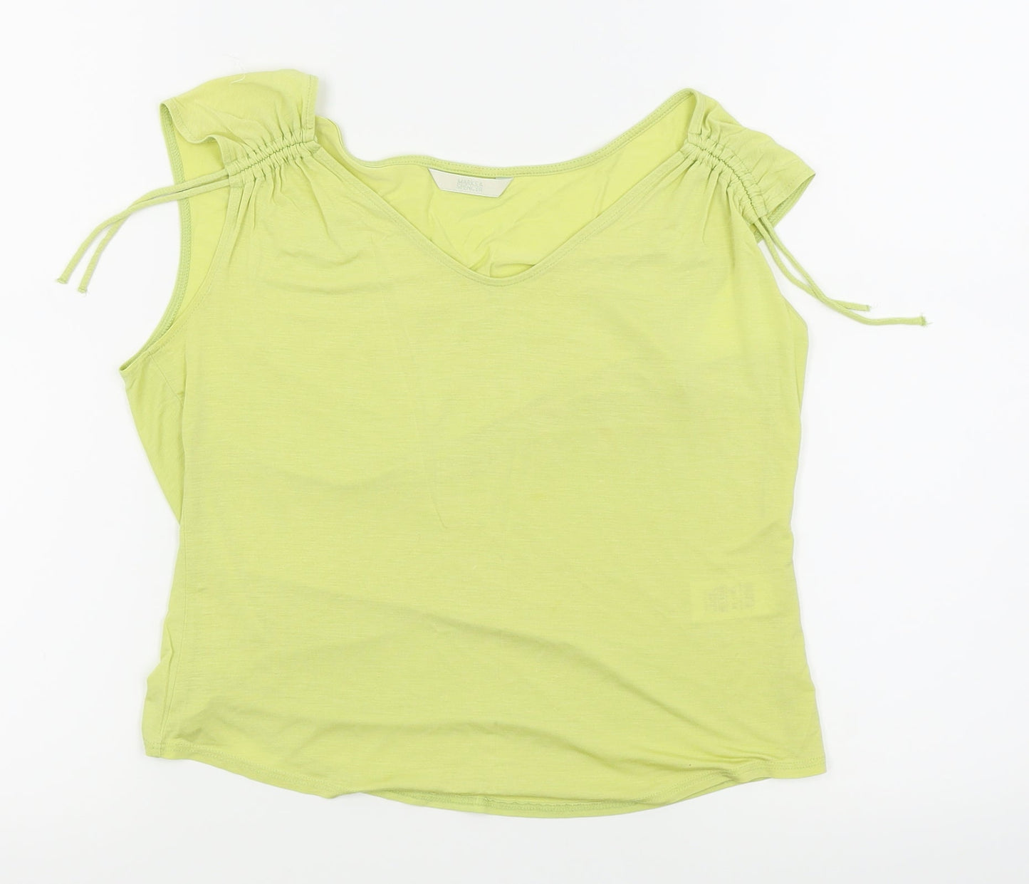 Womens UK Size 14 m&s Green Basic Tank