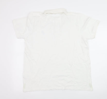 Easy Mens White  Jersey  Polo Size L