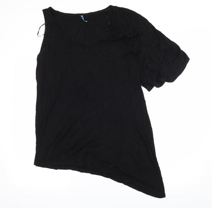 E-vie Womens Black  Jersey Basic T-Shirt Size 14