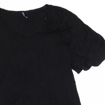 E-vie Womens Black  Jersey Basic T-Shirt Size 14