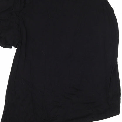 E-vie Womens Black  Jersey Basic T-Shirt Size 14