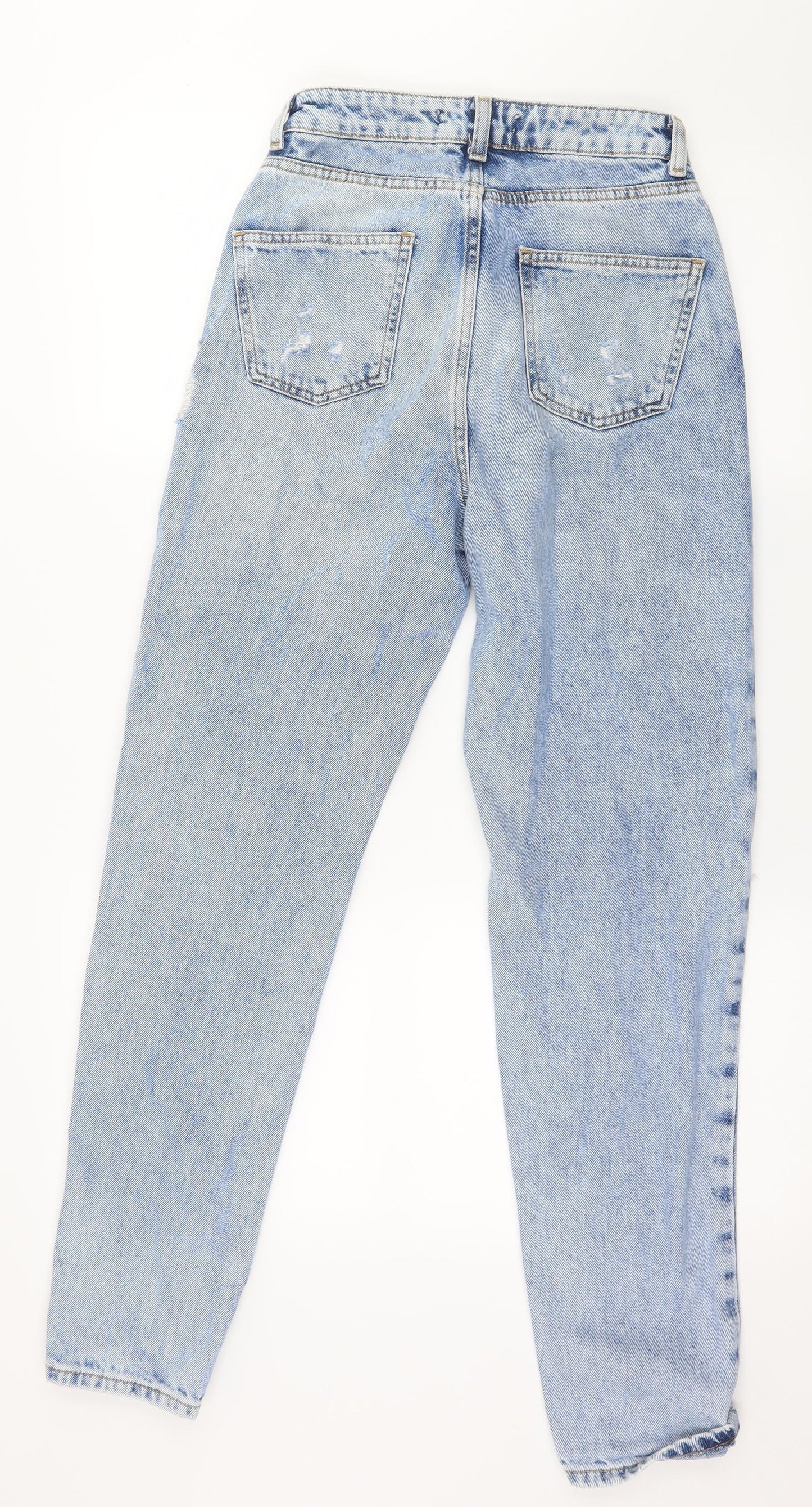 Denim & Co. Womens Blue  Denim Mom Jeans Size 4 L28 in