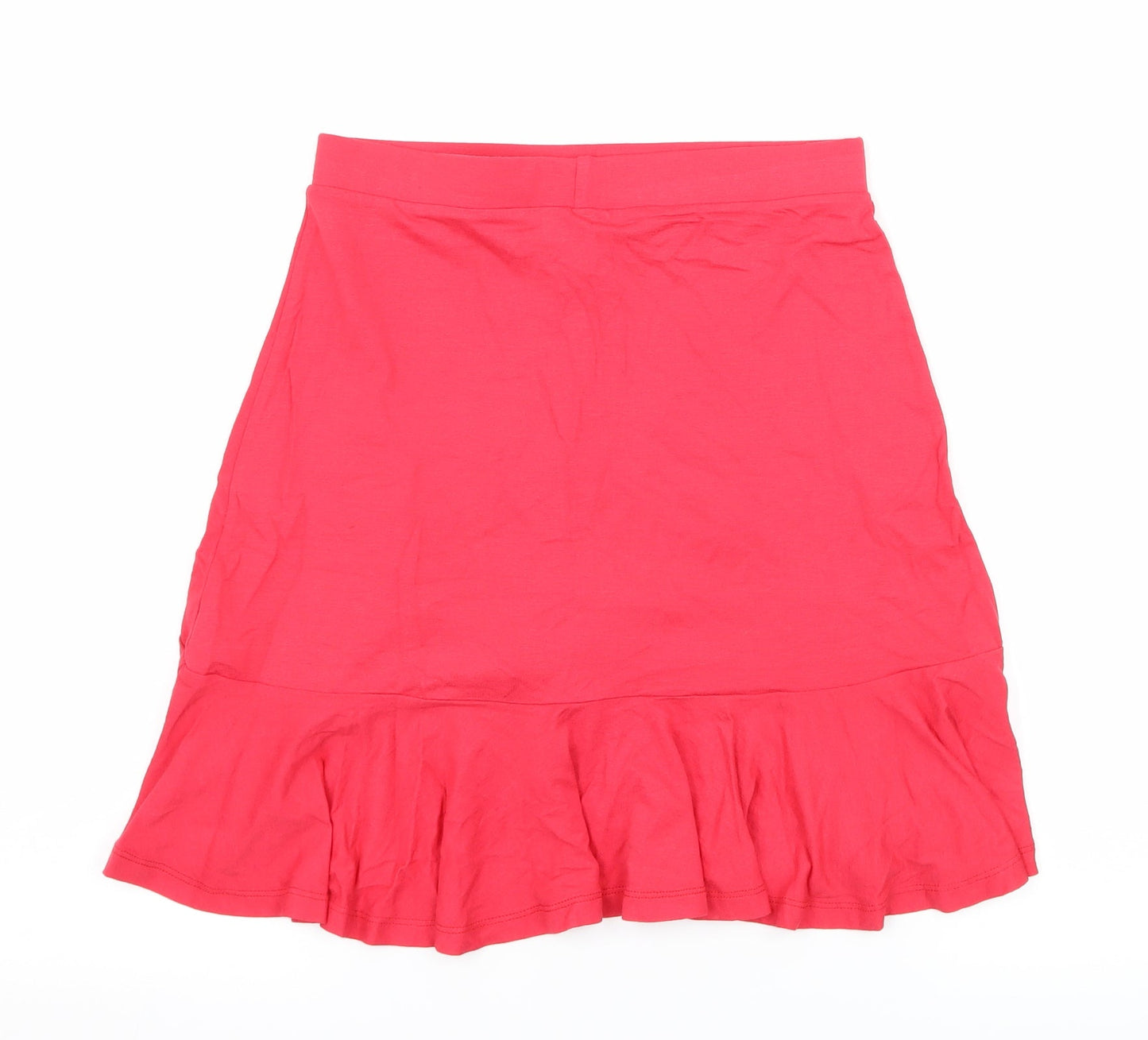 ASOS Womens Pink  Jersey A-Line Skirt Size 6  - Frill Detail