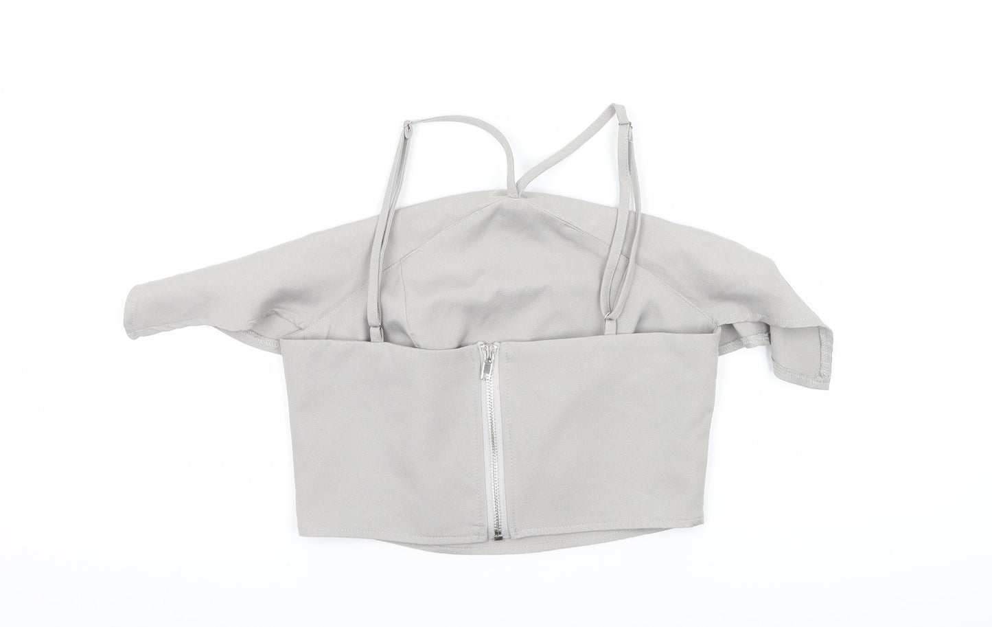 Womens UK Size 4 Missguided Grey Basic Blouse