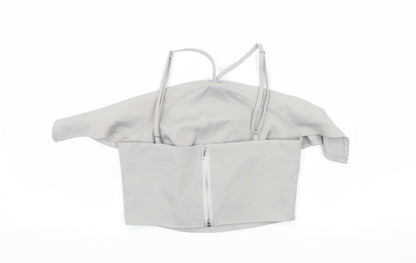 Womens UK Size 4 Missguided Grey Basic Blouse